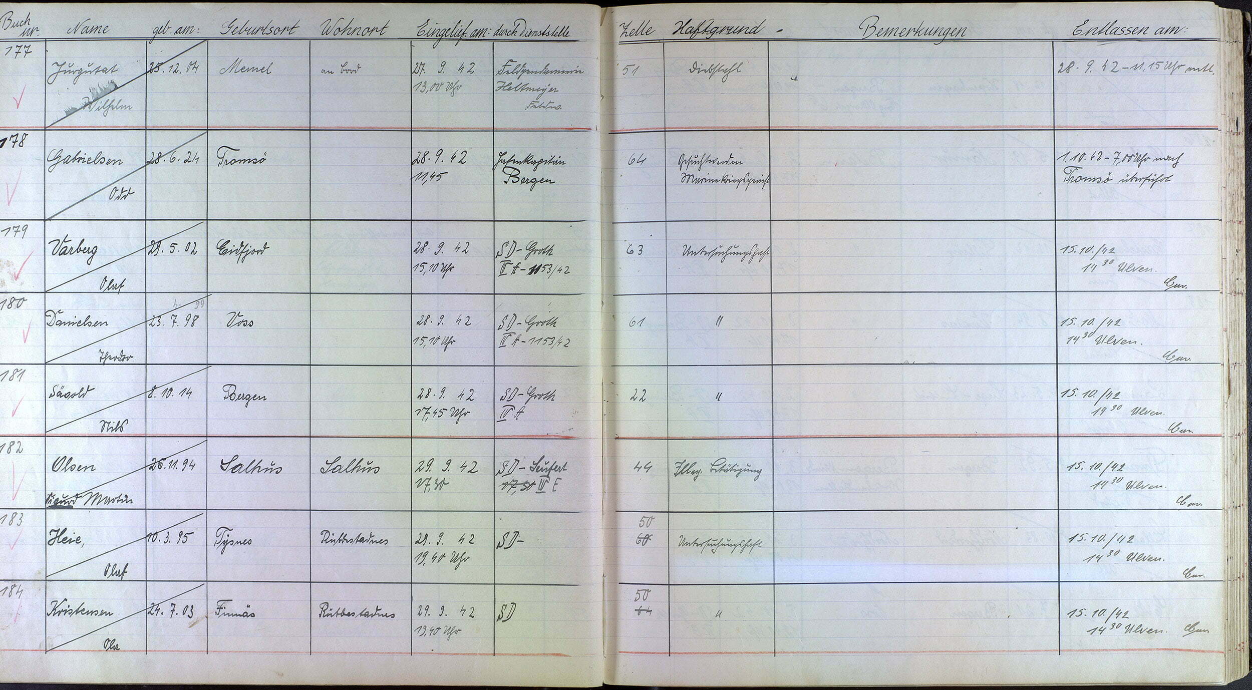 Varberg-Danielsen - Fengselsprotokoll - Bergen Kretsfengse Varberg-Danielsen - Fengselsprotokoll - Bergen Kretsfengse